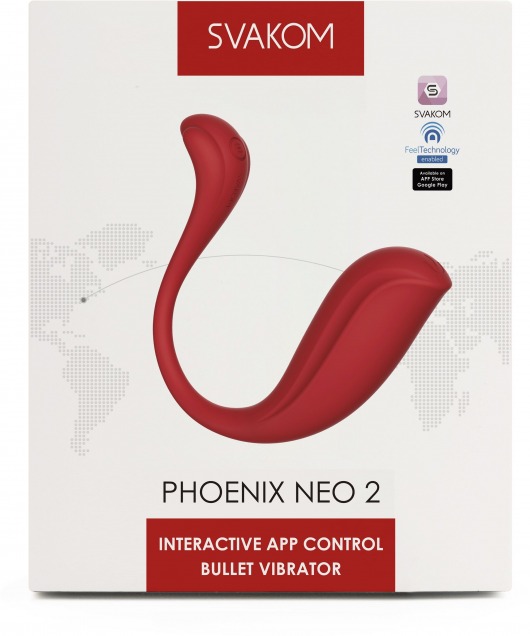 Красный вибромассажер для точки G Phoenix Neo 2 - Svakom