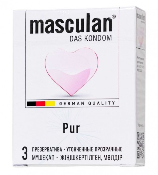 Супертонкие презервативы Masculan Pur - 3 шт. - Masculan - купить с доставкой в Чебоксарах