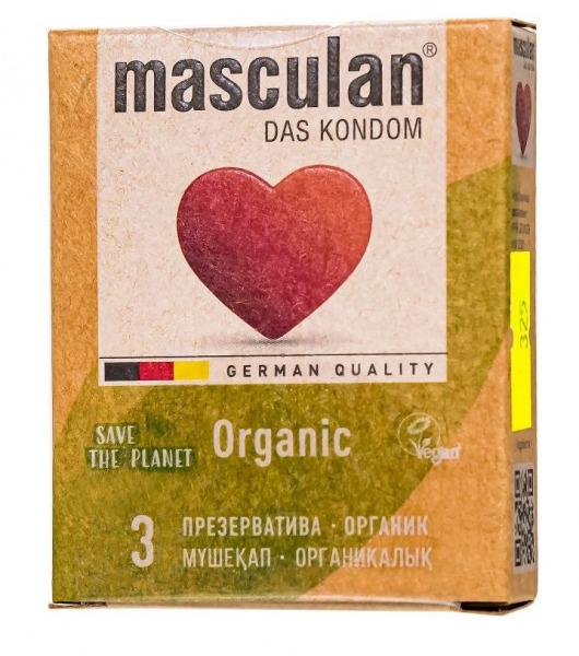 Экологически чистые презервативы Masculan Organic - 3 шт. - Masculan - купить с доставкой в Чебоксарах