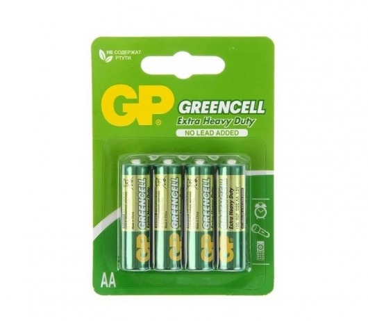 Батарейки солевые GP GreenCell AA/R6G - 4 шт. - Элементы питания - купить с доставкой в Чебоксарах