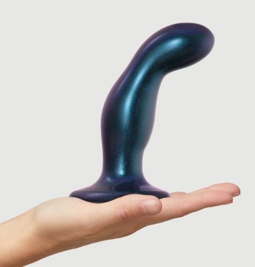 Темно-синяя насадка Strap-On-Me Dildo Plug Snaky size M - Strap-on-me - купить с доставкой в Чебоксарах