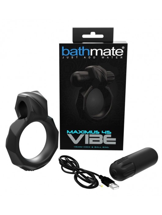 Черное эрекционное виброкольцо Maximus 45 Vibe - Bathmate - в Чебоксарах купить с доставкой