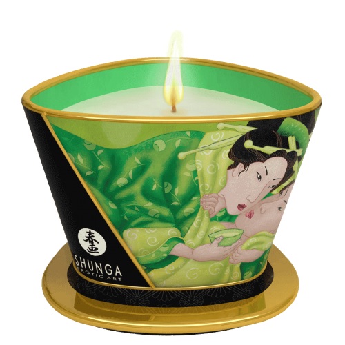 Массажная свеча Exotic Green Tea с ароматом зелёного чая - 170 мл. - Shunga - купить с доставкой в Чебоксарах