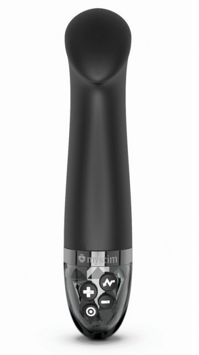 Черный вибратор с функцией электростимуляции Right on Ron - 17 см. - MyStim - купить с доставкой в Чебоксарах