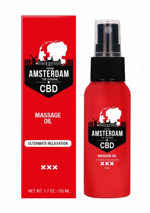 Стимулирующее массажное масло CBD from Amsterdam Massage Oil - 50 мл. - Shots Media BV - купить с доставкой в Чебоксарах