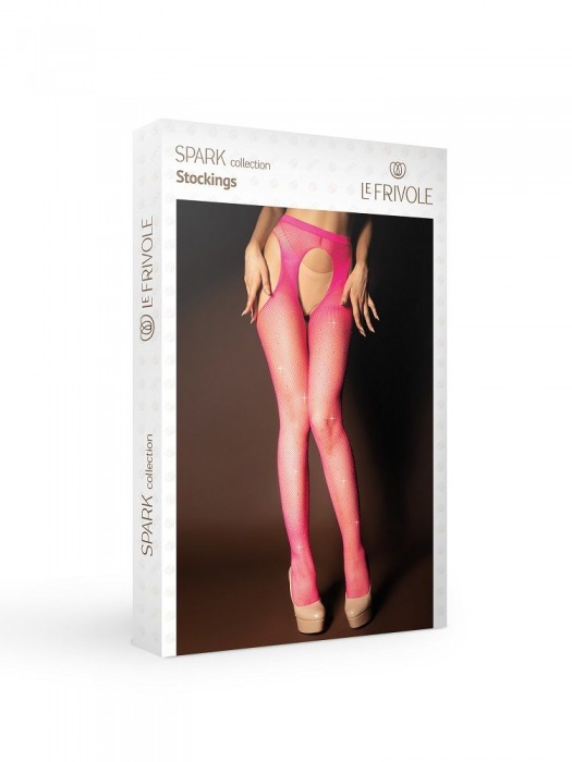 Розовые колготки с вырезами и искрящимися стразами - Le Frivole купить с доставкой
