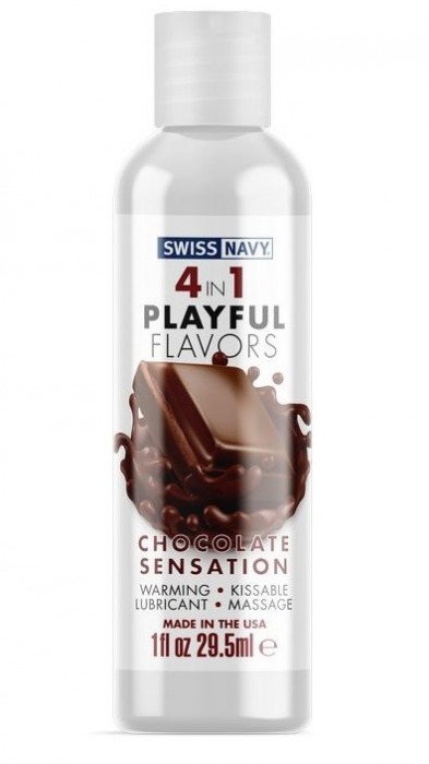 Массажный гель 4-в-1 Chocolate Sensation с ароматом шоколада - 29,5 мл. - Swiss navy - купить с доставкой в Чебоксарах