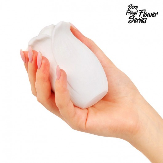 Белый нереалистичный мастурбатор в форме бутона цветка White Rose - 1137 - в Чебоксарах купить с доставкой