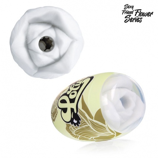Белый нереалистичный мастурбатор в форме бутона цветка Lotus - 1137 - в Чебоксарах купить с доставкой