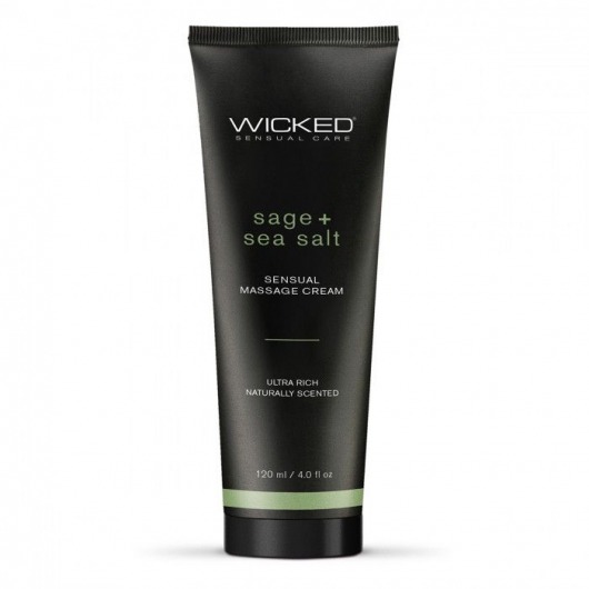 Массажный легкий крем WICKED Sage plus Sea Salt - 120 мл. - Wicked - купить с доставкой в Чебоксарах