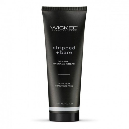 Массажный легкий крем WICKED Stripped plus Bare - 120 мл. - Wicked - купить с доставкой в Чебоксарах