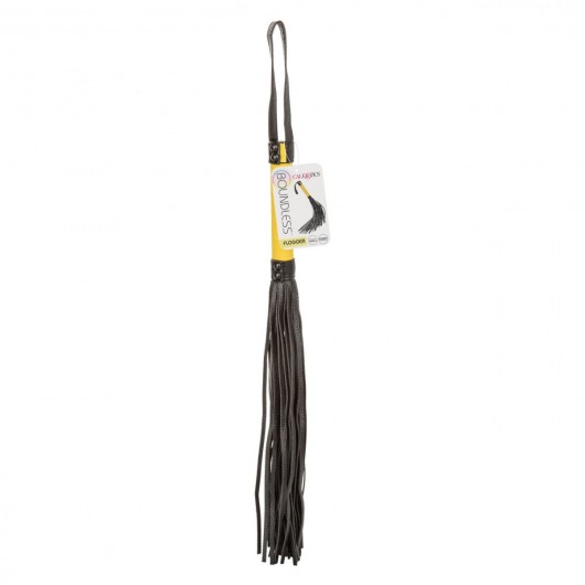 Черная плеть с желтой рукоятью Boundless Flogger - 69,25 см. - California Exotic Novelties - купить с доставкой в Чебоксарах