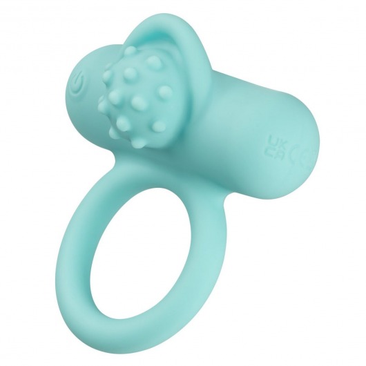 Аквамариновое эрекционное виброкольцо Silicone Rechargeable Nubby Lover’s Delight - California Exotic Novelties - в Чебоксарах купить с доставкой