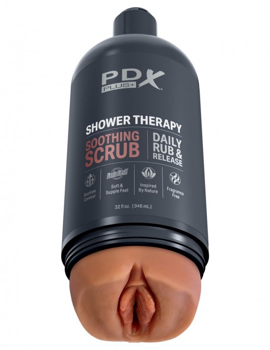 Мастурбатор-вагина цвета карамели Shower Therapy Soothing Scrub - Pipedream - в Чебоксарах купить с доставкой