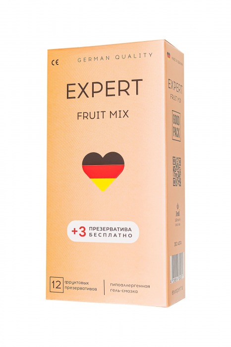 Ароматизированные презервативы EXPERT Fruit Mix - 12 шт.(+3 в подарок) - Expert - купить с доставкой в Чебоксарах