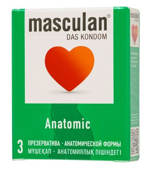 Презервативы анатомической формы Masculan Anatomic - 3 шт. - Masculan - купить с доставкой в Чебоксарах