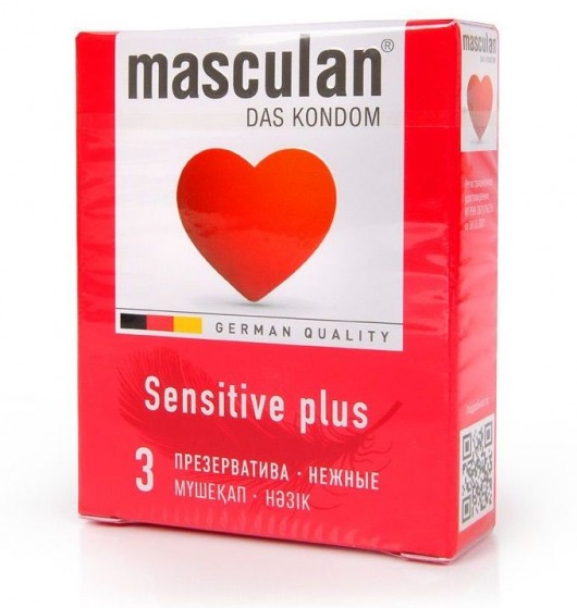 Презервативы Masculan Sensitive plus - 3 шт. - Masculan - купить с доставкой в Чебоксарах