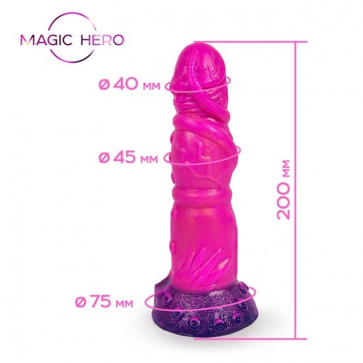 Розовый рельефный фантазийный фаллоимитатор - 20 см. - Bior toys - купить с доставкой в Чебоксарах