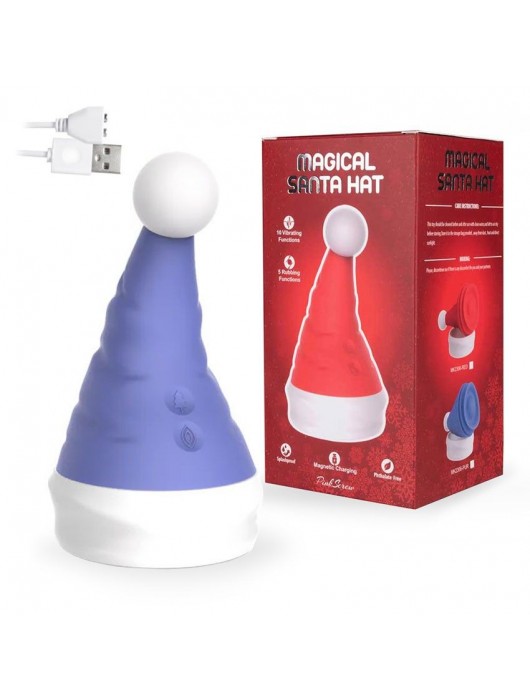 Сиреневый вибростимулятор в форме колпака Magical Santa Hat - Erokay