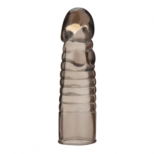 Дымчатая насадка-удлинитель Ribbed Realistic Penis Enhancing Sleeve Extension - 15,2 см. - BlueLine - в Чебоксарах купить с доставкой