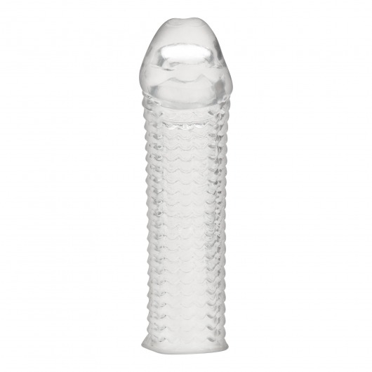 Текстурированная насадка на пенис Clear Textured Penis Enhancing Sleeve Extension - 16,5 см. - BlueLine - в Чебоксарах купить с доставкой