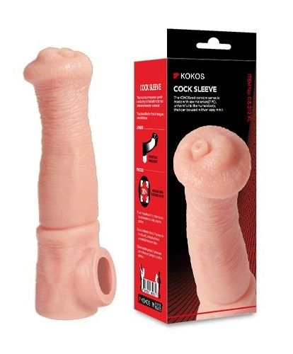 Телесная фантазийная насадка на член Cock Sleeve Size L - KOKOS - в Чебоксарах купить с доставкой