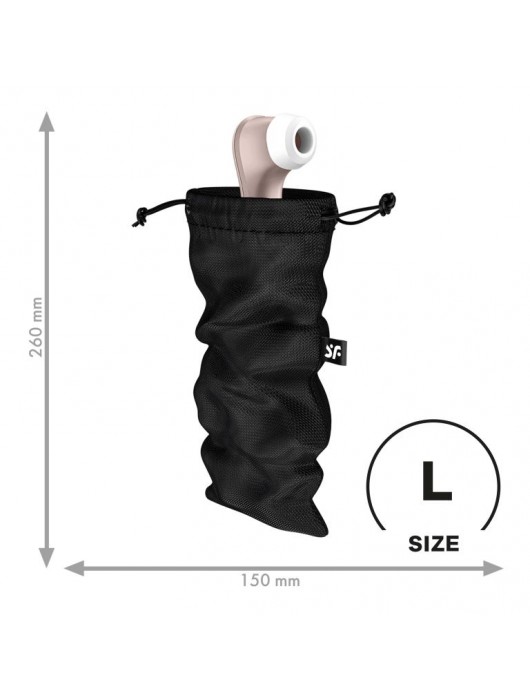 Черный мешочек для хранения игрушек Treasure Bag L - Satisfyer - купить с доставкой в Чебоксарах