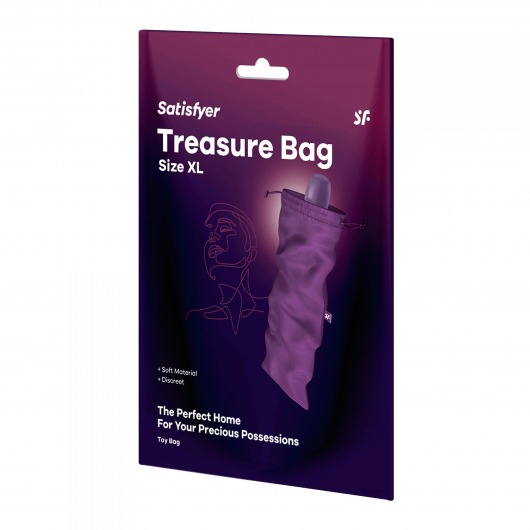 Фиолетовый мешочек для хранения игрушек Treasure Bag XL - Satisfyer - купить с доставкой в Чебоксарах