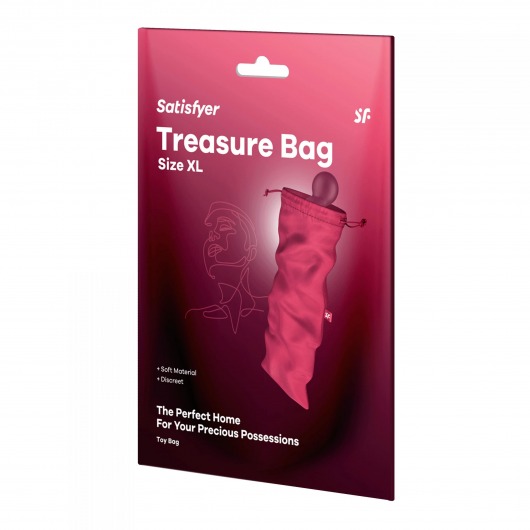 Розовый мешочек для хранения игрушек Treasure Bag XL - Satisfyer - купить с доставкой в Чебоксарах