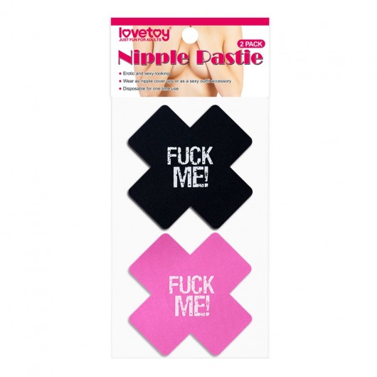 Набор из 2 пар пэстисов Cross Pattern Nipple Pasties - Lovetoy - купить с доставкой в Чебоксарах