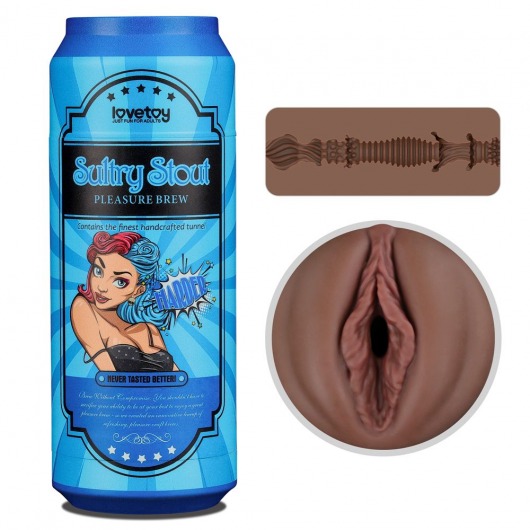 Коричневый мастурбатор-вагина Pleasure Brew Masturbator-Sultry Stout в банке - Lovetoy - в Чебоксарах купить с доставкой