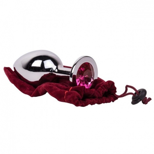 Большой стальной плаг с розовым кристаллом Pink Bubble Gum - 9,5 см. - Erotic Fantasy - купить с доставкой в Чебоксарах