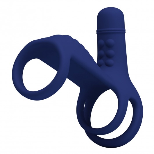 Синяя вибронасадка на пенис Vibrating Penis Sling - Baile - в Чебоксарах купить с доставкой
