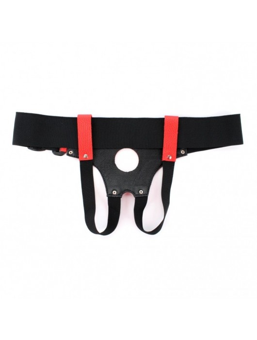 Красные кожаные трусики для страпона - БДСМ Арсенал - купить с доставкой в Чебоксарах