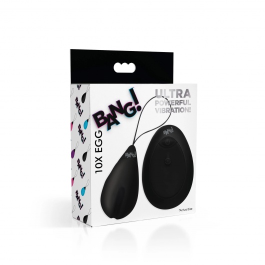 Черное виброяйцо с пультом ДУ 10X Silicone Vibrating Egg - XR Brands