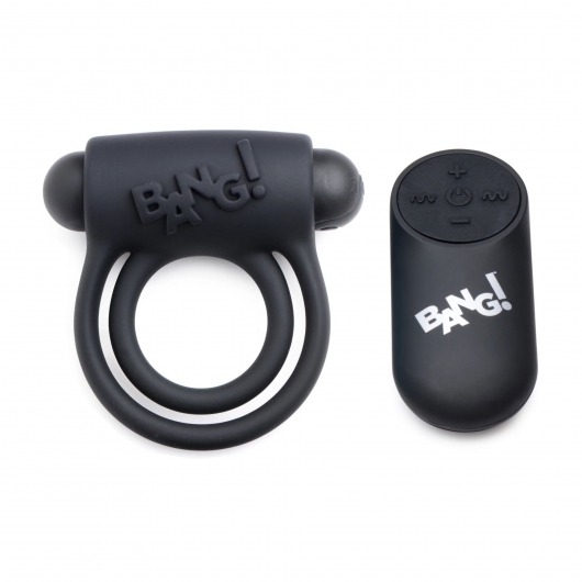 Черное эрекционное виброкольцо 28X Remote Control Vibrating Cock Ring   Bullet - XR Brands - в Чебоксарах купить с доставкой