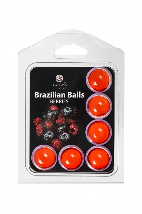 Набор из 6 шариков с массажным маслом Brazilian Balls с ароматом ягод - Secret Play - купить с доставкой в Чебоксарах