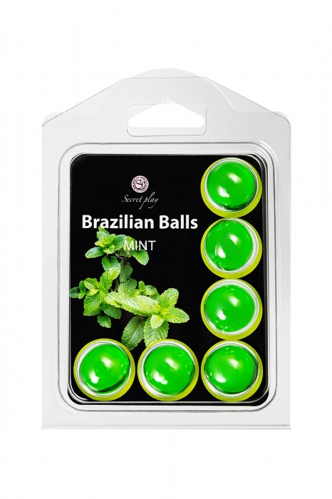 Набор из 6 шариков с массажным маслом Brazilian Balls с ароматом мяты - Secret Play - купить с доставкой в Чебоксарах