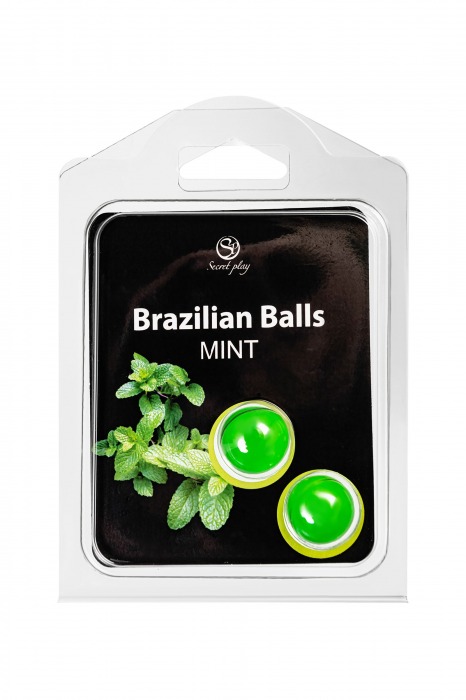 Набор из 2 шариков с массажным маслом Brazilian Balls с ароматом мяты - Secret Play - купить с доставкой в Чебоксарах