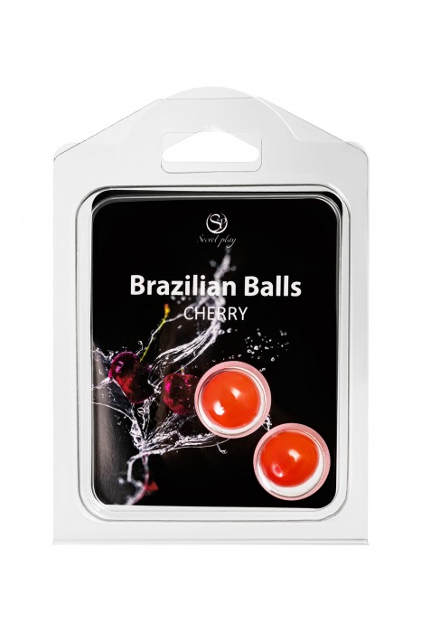 Набор из 2 шариков с массажным маслом Brazilian Balls с ароматом вишни - Secret Play - купить с доставкой в Чебоксарах