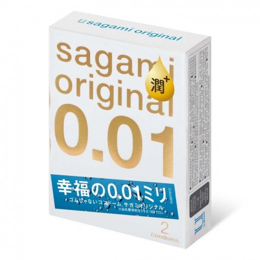 Увлажнённые презервативы Sagami Original 0.01 Extra Lub - 2 шт. - Sagami - купить с доставкой в Чебоксарах