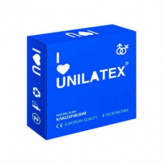 Классические презервативы Unilatex Natural Plain - 3 шт. - Unilatex - купить с доставкой в Чебоксарах