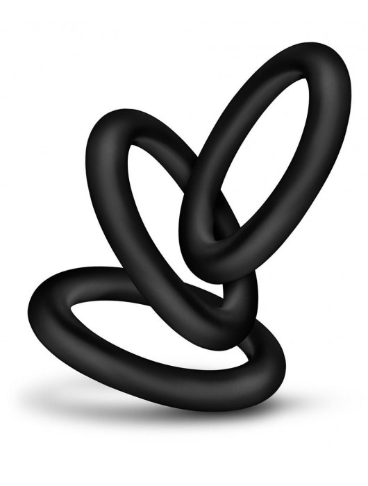 Набор из 3 черных эрекционных колец Black Small Penis Rings - Blush Novelties - в Чебоксарах купить с доставкой