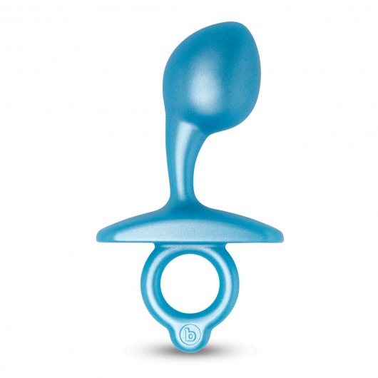 Голубая анальная пробка для массажа простаты Bulb Silicone Prostate Plug - 10,7 см. - b-Vibe - в Чебоксарах купить с доставкой