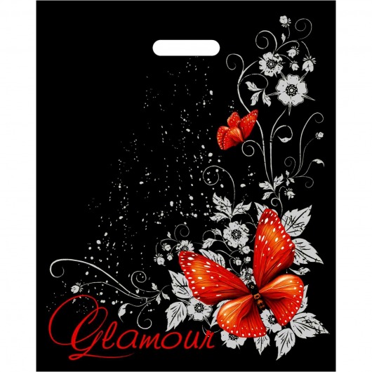 Черный пакет Glamour с вырубной ручкой (38х47 см) - Сима-Ленд - купить с доставкой в Чебоксарах