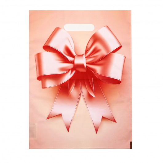 Пакет с принтом в виде банта с вырубной ручкой (30х40 см) - Сима-Ленд - купить с доставкой в Чебоксарах