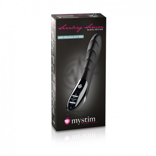 Вибратор с электростимуляцией Sizzling Simon Black Edition - 27 см. - MyStim - купить с доставкой в Чебоксарах