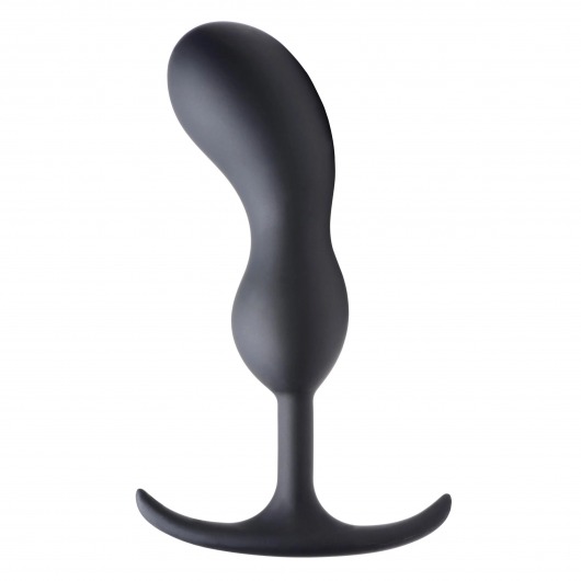 Черный массажер простаты с утяжелителями Premium Silicone Weighted Prostate Plug Large - 18,8 см. - XR Brands - в Чебоксарах купить с доставкой