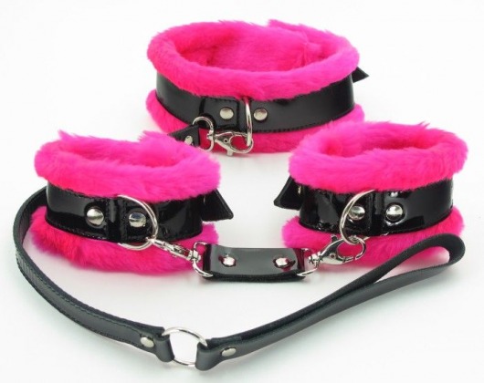Набор с розовым мехом BDSM Light - БДСМ Арсенал - купить с доставкой в Чебоксарах