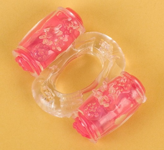 Прозрачное виброкольцо с двумя вибропульками - Toyfa Basic - в Чебоксарах купить с доставкой